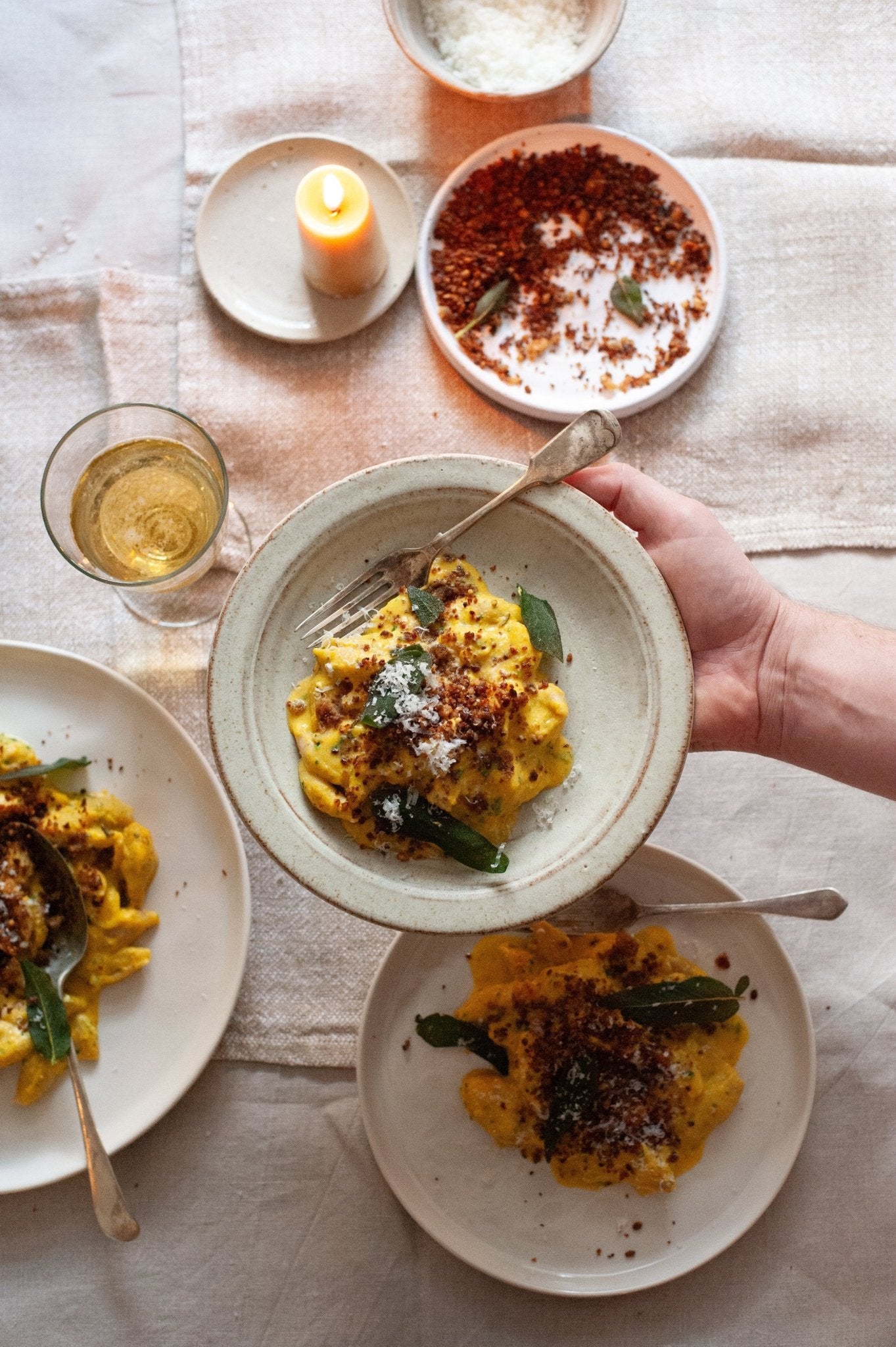 Conchiglie with Roasted Squash, Chestnuts & Ricotta