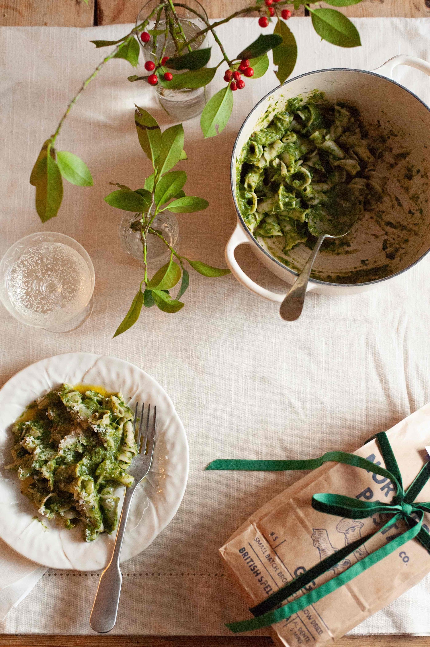 Leek, Spinach and Anchovy Gigli