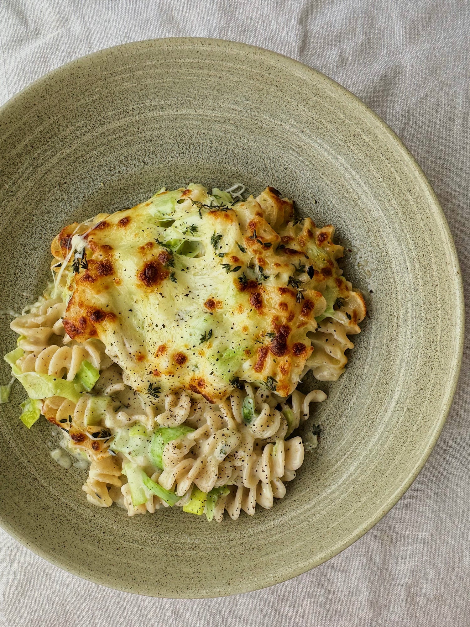 Leek and Gorgonzola Fusilli Bake