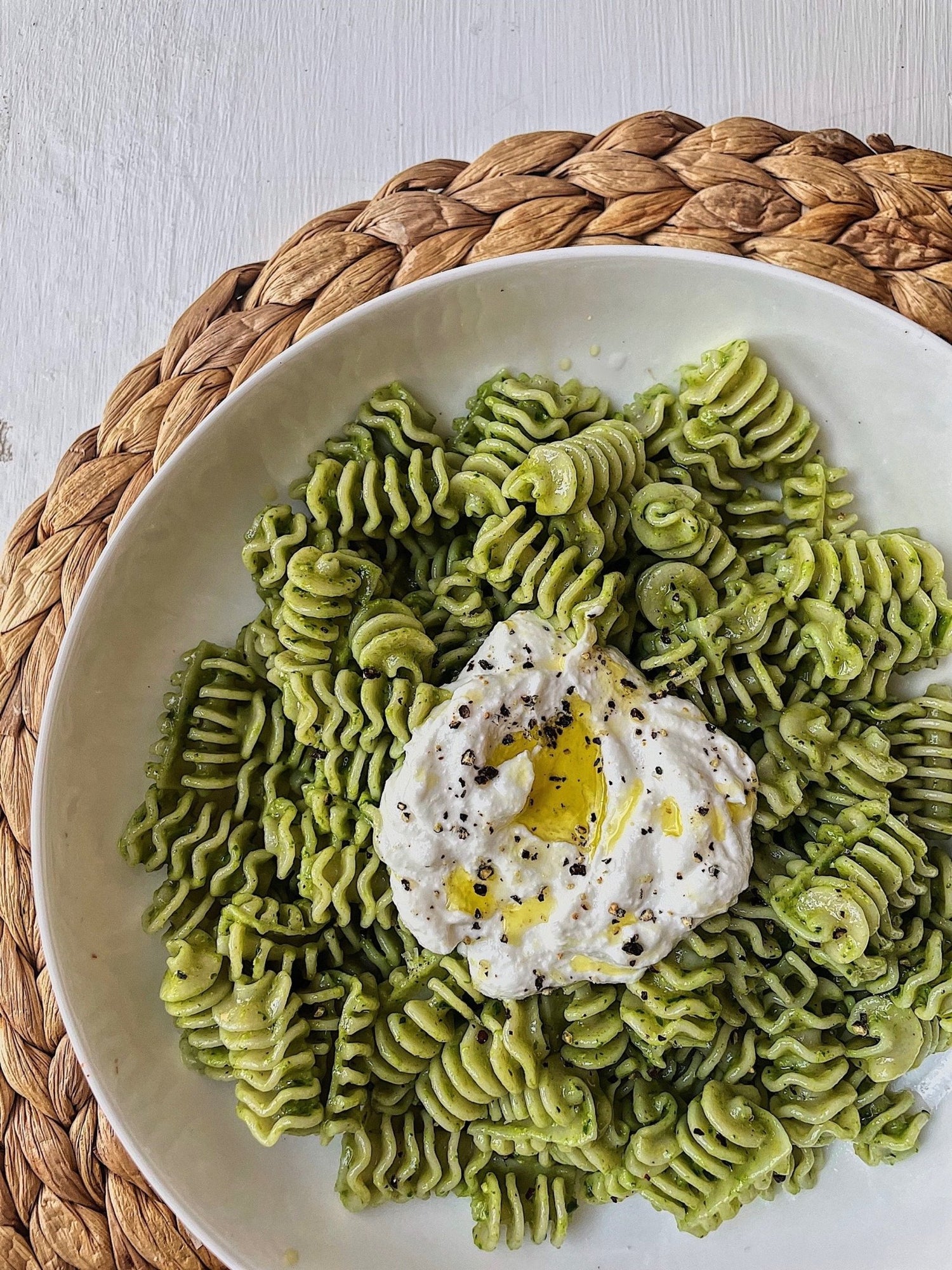 Radiatori with Pesto & Whipped Ricotta