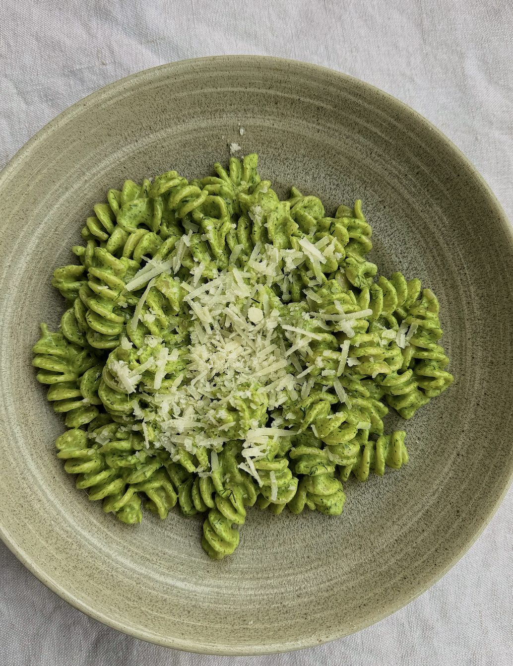 Watercress, Mascarpone and Lemon Fusilli