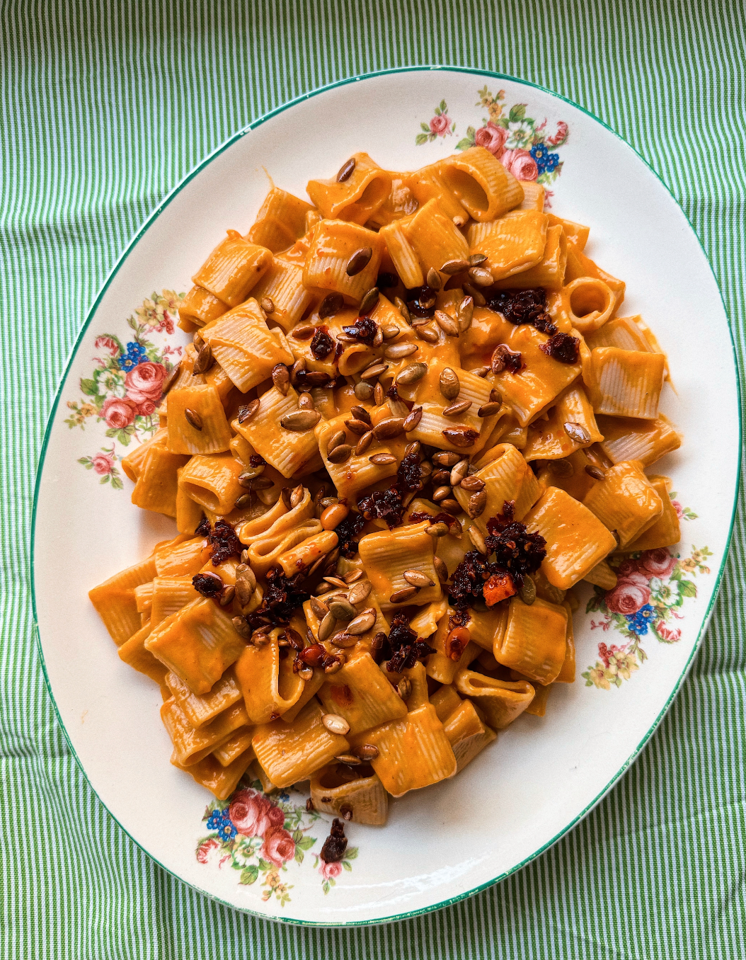 Miso gochujang pumpkin rigatoni