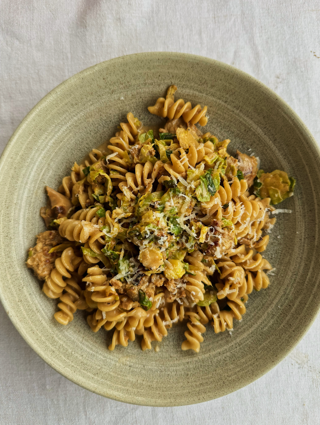 Crispy Sausage, Sage and Shredded Sprout Fusilli