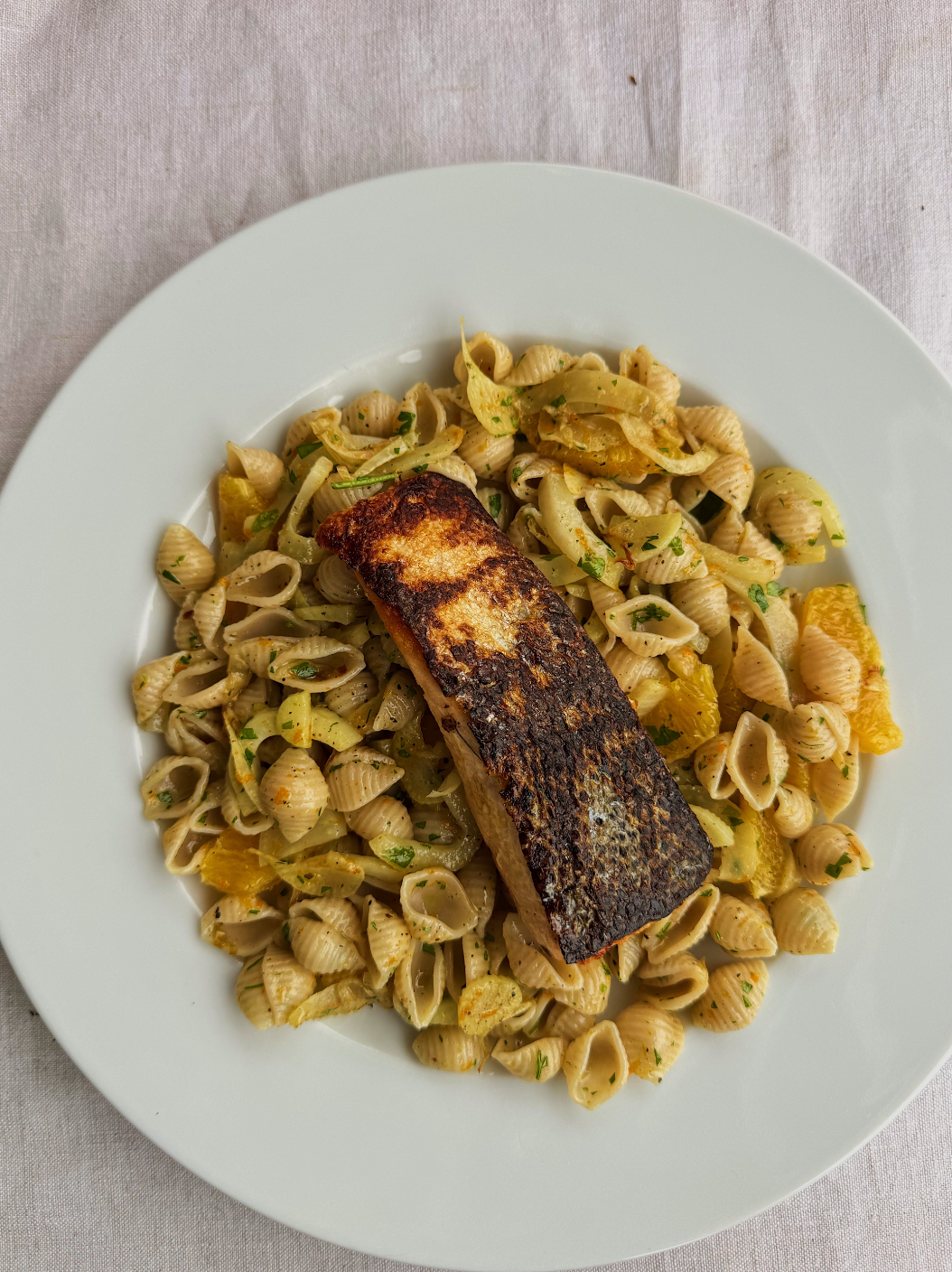 Salmon, Fennel and Orange Conchigliette Salad